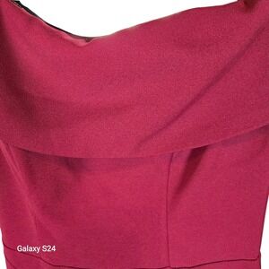 Betsy‎ Adam Burgundy Off Shoulder Ruffle Midi Dress Size 4